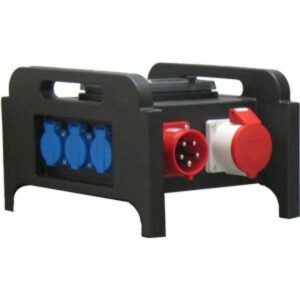 32A krachtstroomverdeler IP44 (6x 230v schuko, 1x 32A doorlus)
