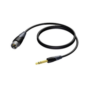 Verloopkabel 1x Jack  6.3 mm stereo -> 1x XLR Male (1,5 meter)