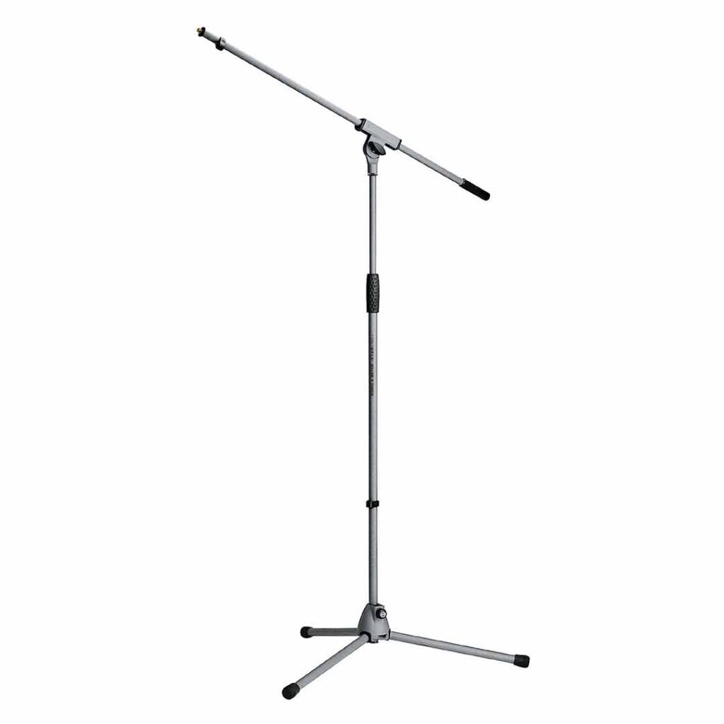 K&M 21060 Microfoon statief soft-touch grijs (hoog)