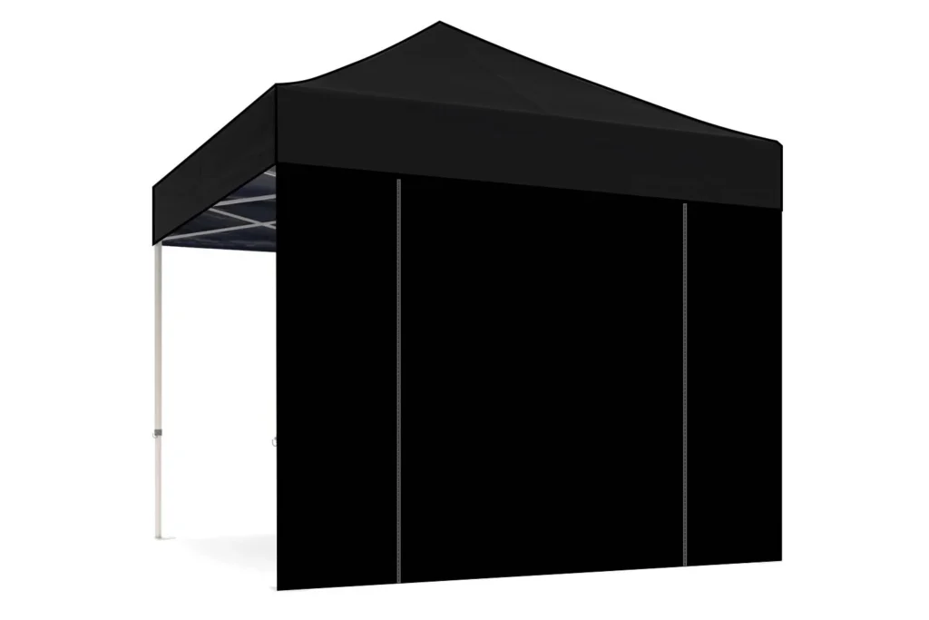 Zijwand GESLOTEN MET RITSBARE DEUR (in het midden) tbv Easy up tent 200x200 cm zwart