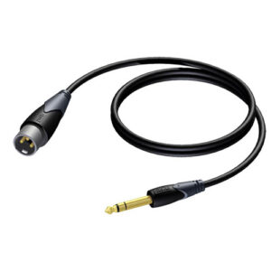 Verloopkabel 1x Jack  6.3 mm -> 1x XLR Male (10 meter)