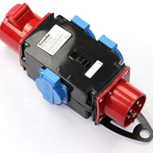 Verloopblok CEE 380V 16A -> 3x 230V schuko female
