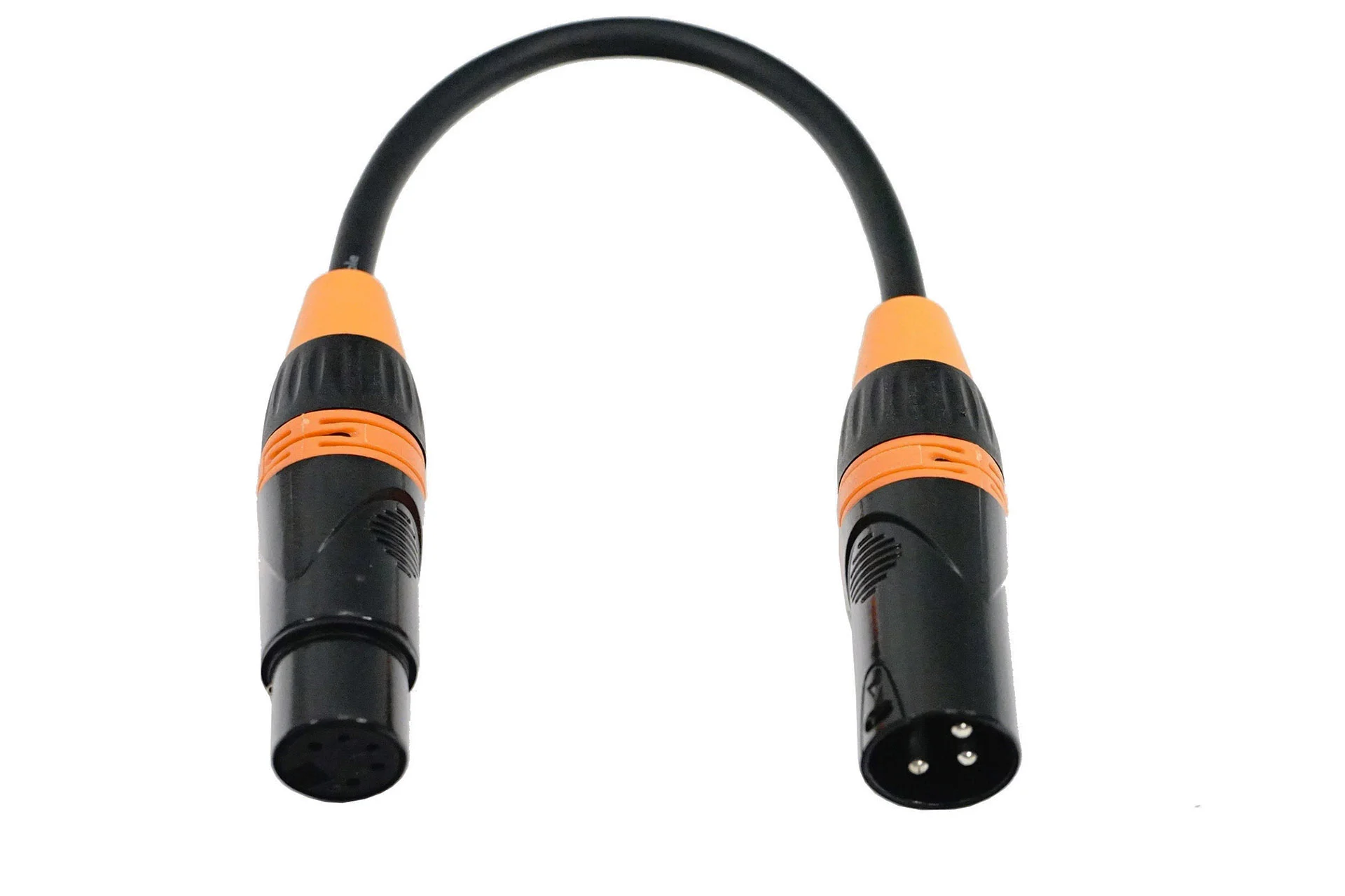 Verloopkabel XLR 5-polig female naar XLR 3-polig male (20 cm)