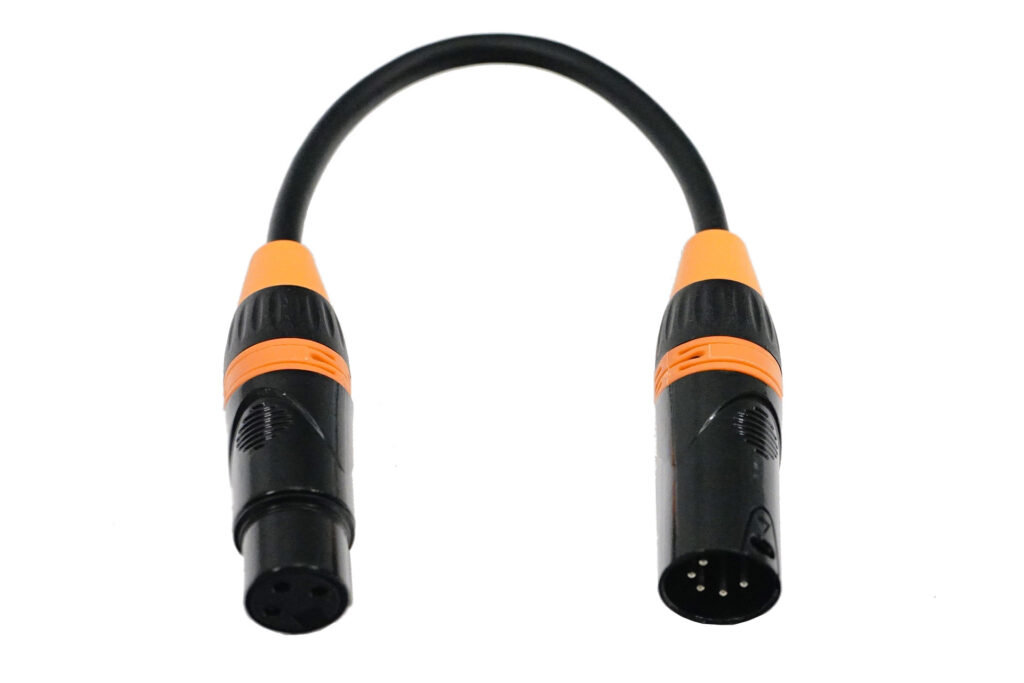 Verloopkabel XLR 5-polig male naar XLR 3-polig female (20 cm)