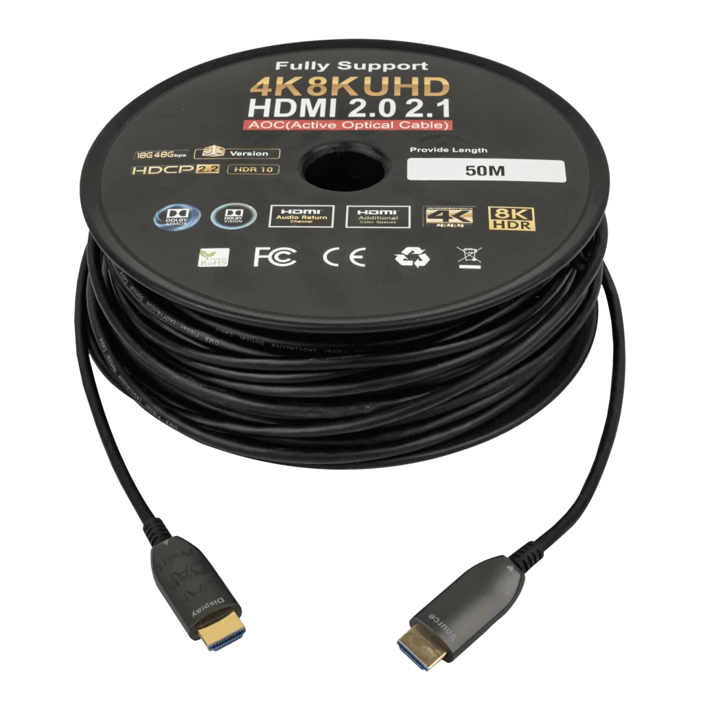 Haspel glasvezelkabel HDMI 2.1 AOC 8K (50 meter)