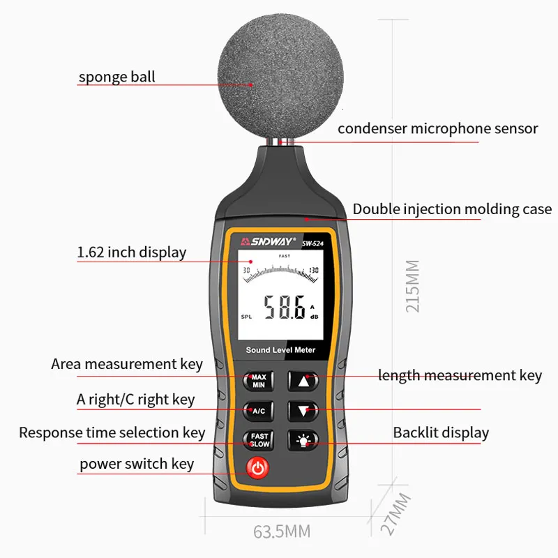 Decibelmeter digitaal SNDWAY SW-524 - Afbeelding 3